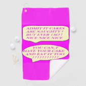 ケーキは食べ物好きのピンク色に合わせて作る ゴルフタオル (インサイチュ)