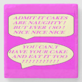 ケーキは食べ物好きのピンク色に合わせて作る ストーンコースター (正面)