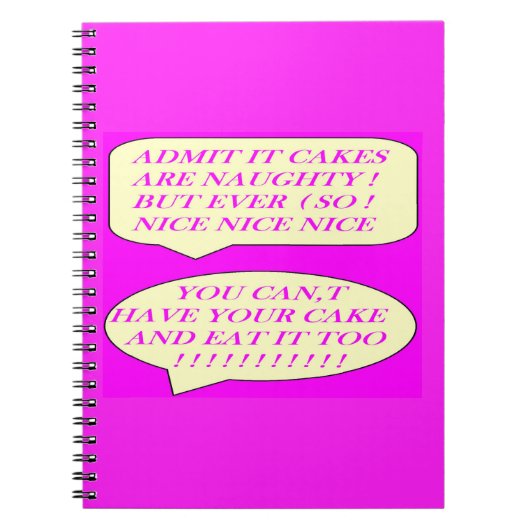 ケーキは食べ物好きのピンク色に合わせて作る ノートブック (正面)