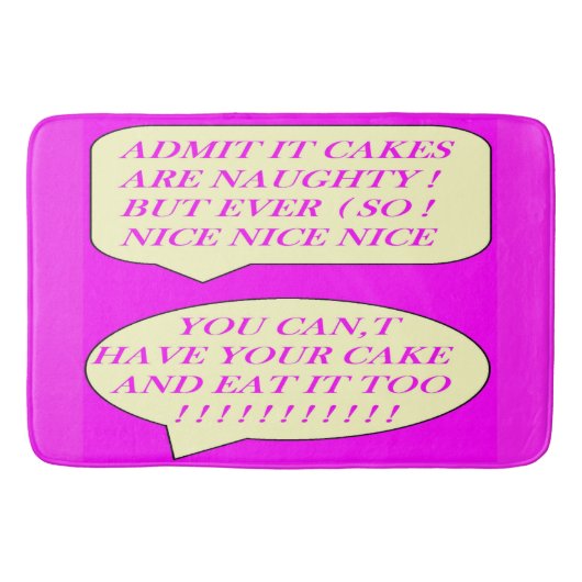 ケーキは食べ物好きのピンク色に合わせて作る バスマット (正面)