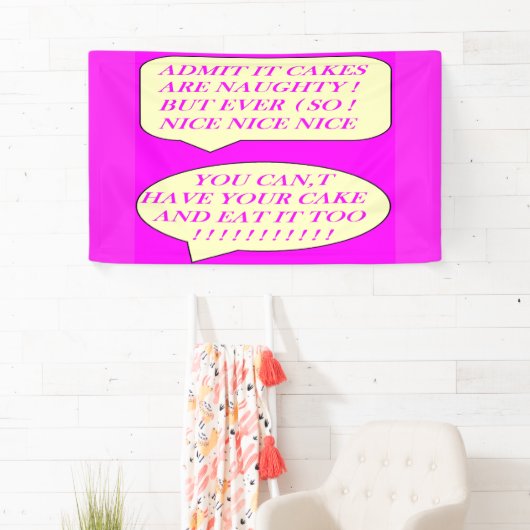 ケーキは食べ物好きのピンク色に合わせて作る 横断幕 (インサイチュ)