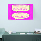 ケーキは食べ物好きのピンク色に合わせて作る 横断幕 (トレードショー)