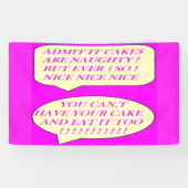 ケーキは食べ物好きのピンク色に合わせて作る 横断幕 (横)