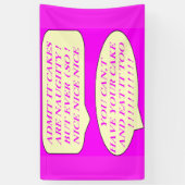 ケーキは食べ物好きのピンク色に合わせて作る 横断幕 (縦)