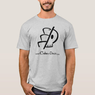 ケーキまたは死アイコン前部白い-人だけ Tシャツ