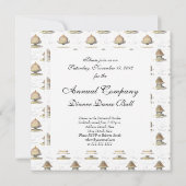 ケーキを作るヴィンテージマリー·アントワフランスのネット 招待状 (裏面)