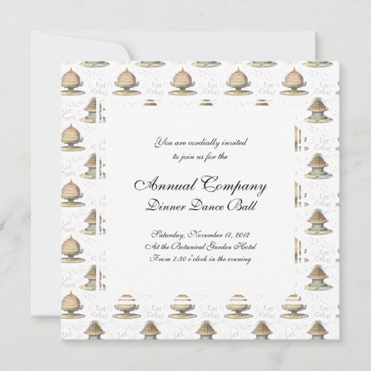 ケーキを作るヴィンテージマリー·アントワフランスのネット 招待状 (正面)