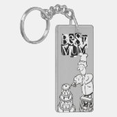 ケーキを作最高のるママのためのキーリング キーホルダー (正面左)