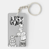 ケーキを作最高のるママのためのキーリング キーホルダー (裏面)