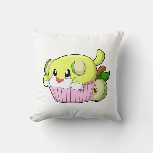 ケーキを持った犬 クッション (正面)