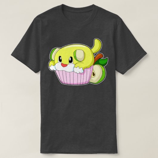 ケーキを持った犬 Tシャツ (デザイン正面)