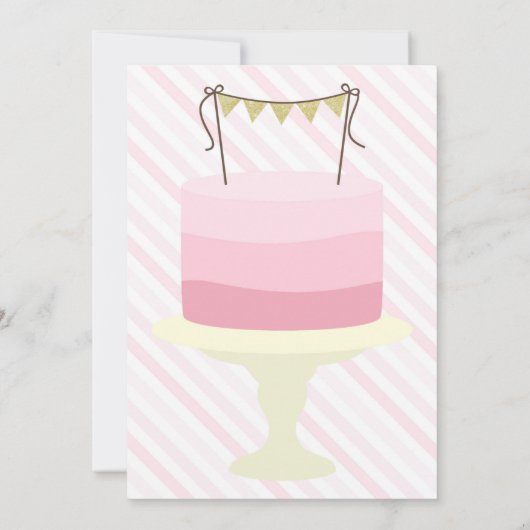 ケーキを持って二食べつの招待状 招待状 (裏面)