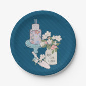 ケーキを持って誕生日 ペーパープレート (正面)