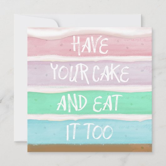 ケーキを持って カード (正面)