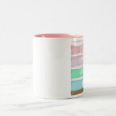 ケーキを持って ツートーンマグカップ (中央)