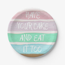 ケーキを持って