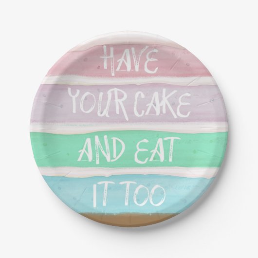 ケーキを持って ペーパープレート (正面)