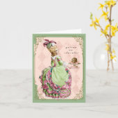 ケーキを持つMarieアントワネット カード (黄色い花)