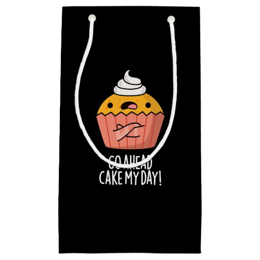 ケーキを行く私の日の食べおもしろい物プンダークBG スモールペーパーバッグ (正面)