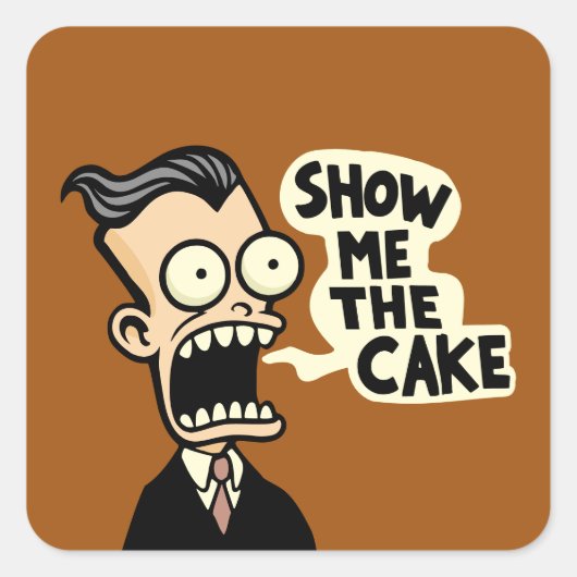 ケーキを見せて スクエアシール (正面)