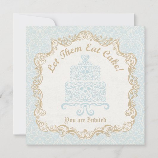 ケーキを食べさせて パーティーの招待状 招待状 (正面)