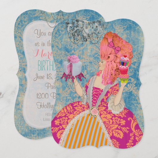 ケーキを食べさせて ～  招待状 / 出席確認 (正面/裏面)