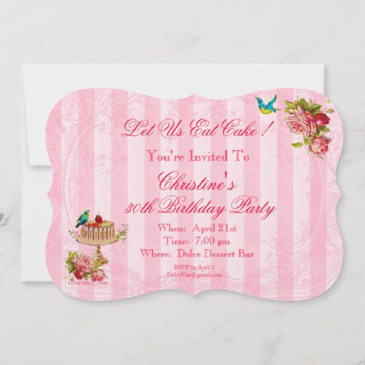 ケーキを食べよう パーティーの招待状 招待状 (裏面)