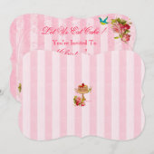 ケーキを食べよう パーティーの招待状 招待状 (正面/裏面)