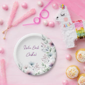 ケーキを食べよう!上品なボタニカルウェディングケーキ ペーパープレート (パーティー)