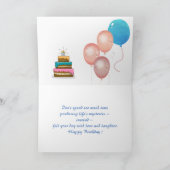 ケーキを「燃やす」!!- – 猫誕生日カード シーズンカード (内部)