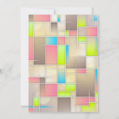 ケーキアンドカクテル幾何デザイン誕生日 招待状 (裏面)