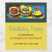 ケーキアートジャズ誕生日パーティー ワインラベル (シングルラベル)