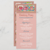 ケーキアートピーチ誕生日パーティーメニュー メニュー (正面/裏面)