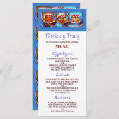 ケーキアートブルー誕生日パーティーメニュー メニュー (正面/裏面)