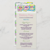 ケーキアート誕生日パーティーメニュー メニュー (正面/裏面)