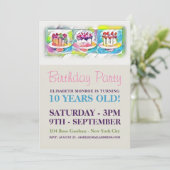 ケーキアート誕生日パーティー 招待状 (スタンド正面)