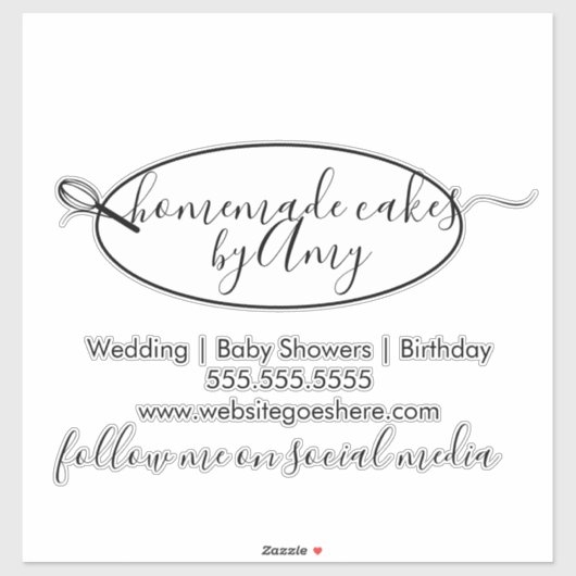 ケーキウィスクサーキュラーロゴベーカリービジネスカー シール (シート)