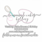 ケーキウィスクハンドドローベーカリービジネスカー シール (正面)