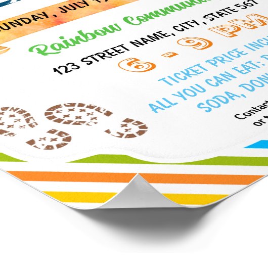 ケーキウォークミュージカルケーキテンプレート ポスター (角)