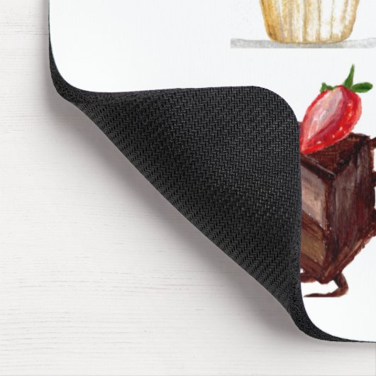 ケーキウォーターベーカリースイーツカップケーキペストリー マウスパッド (コーナー)