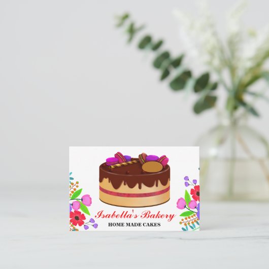 ケーキエレガントと花ベーカリーホームメイドフローラ 名刺 (スタンド正面)