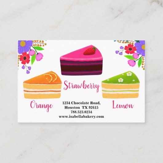 ケーキエレガントと花ベーカリーホームメイドフローラ 名刺 (裏面)