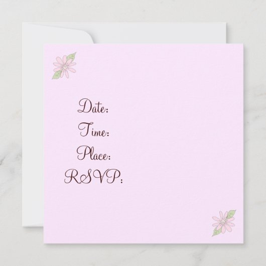 ケーキエレガントのブライダルシャワー招待 招待状 (裏面)