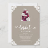 ケーキエレガントブライダルティーパーティの招待状 招待状 (正面)