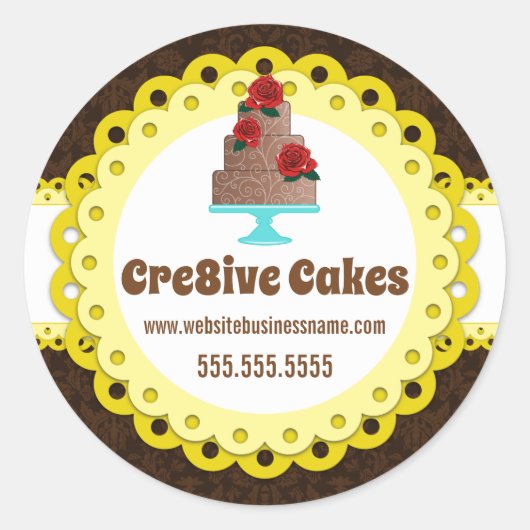 ケーキエレガントベーカリー包装シール ラウンドシール (正面)