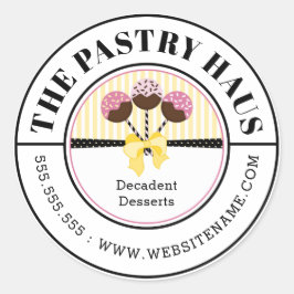 ケーキエレガントポップ曲線文字 ラウンドシール