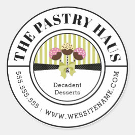 ケーキエレガントポップ曲線文字 ラウンドシール