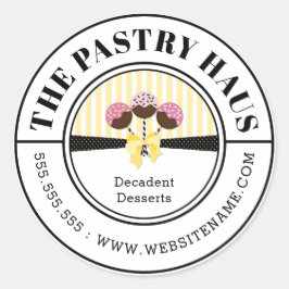 ケーキエレガントポップ曲線文字 ラウンドシール