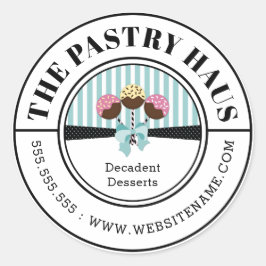 ケーキエレガントポップ曲線文字 ラウンドシール