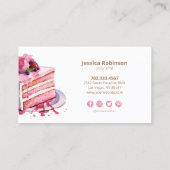 ケーキエレガントモダンデザイナー名刺 名刺 (裏面)